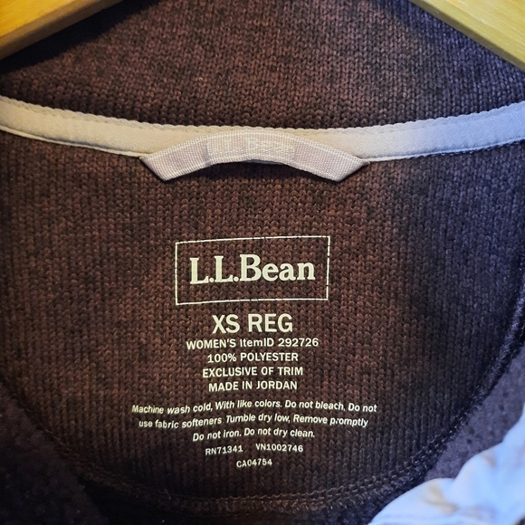 L.L. Bean Sweater Fleece Pullover Raisin Brown t-snap knit top 292726 size XS - Picture 12 of 13